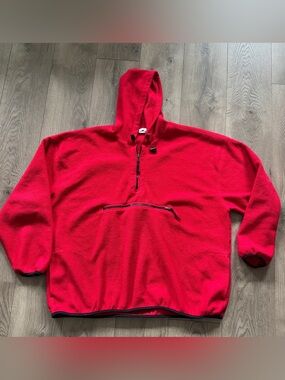Pro Spirit Fleece Half-Zip Hoodie Pullover XXL Red